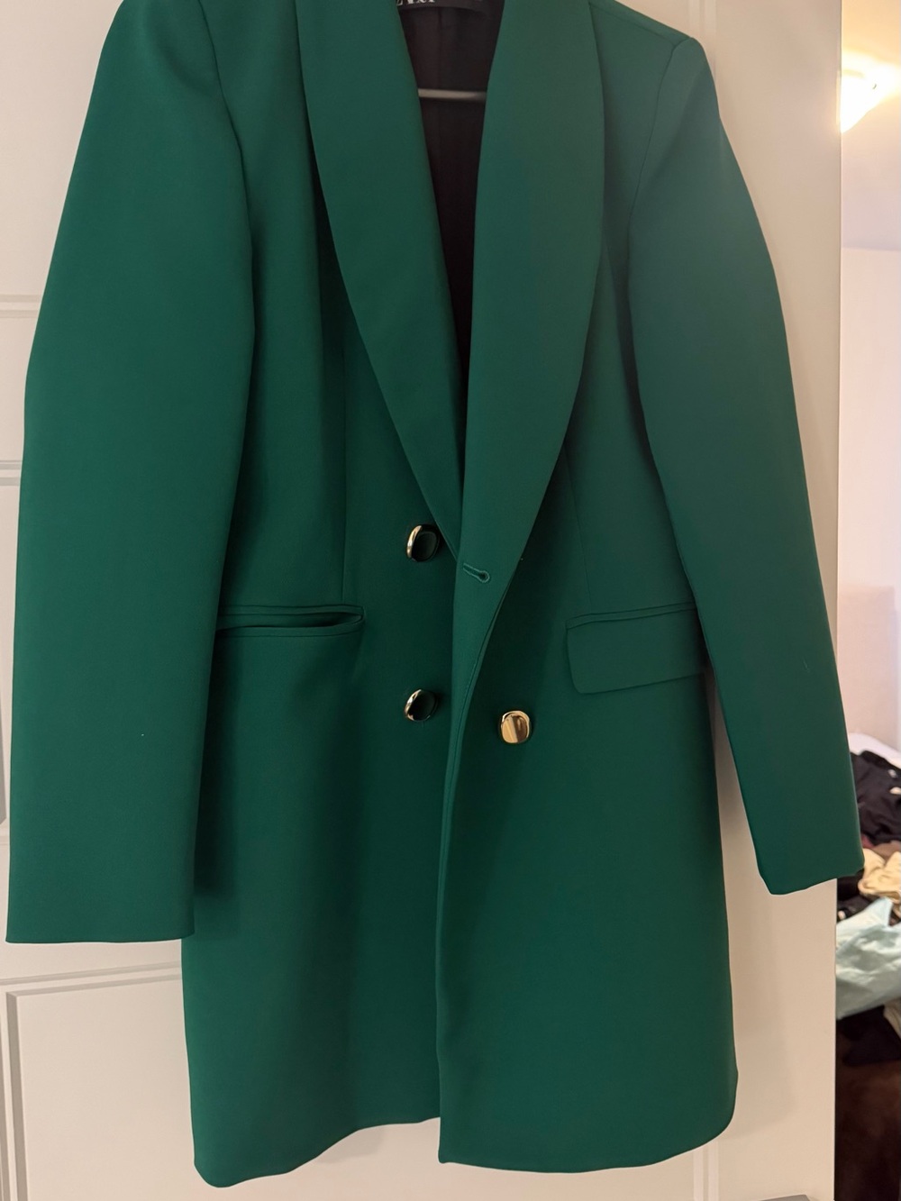 ZARA Green Blazer / dress with Black Lining